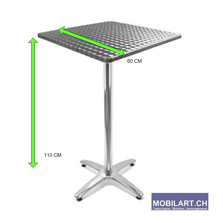 www.mobilart.ch - Location table haute carre 60 cm
