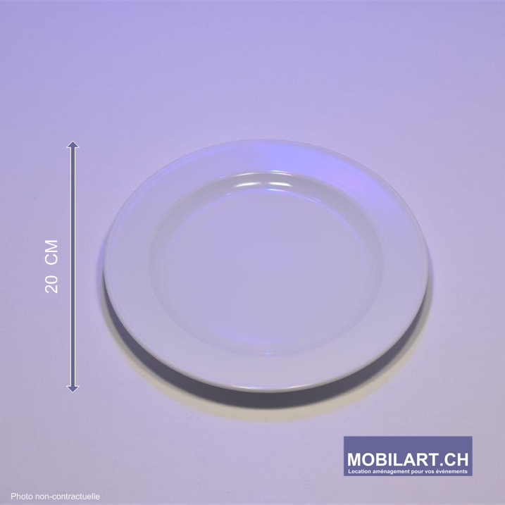 Mobilart - Location - Art de la table - Assiette blanche 20 cm 1